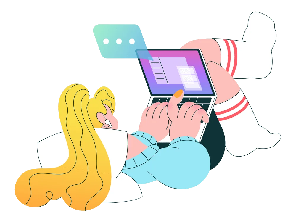 Woman searching for users for sports and party activities on InteGath platform using a laptop