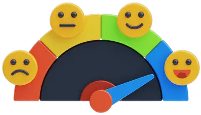 Faces showing a range of emotions from sad to happy – representing social connection and emotional journey with InteGath.